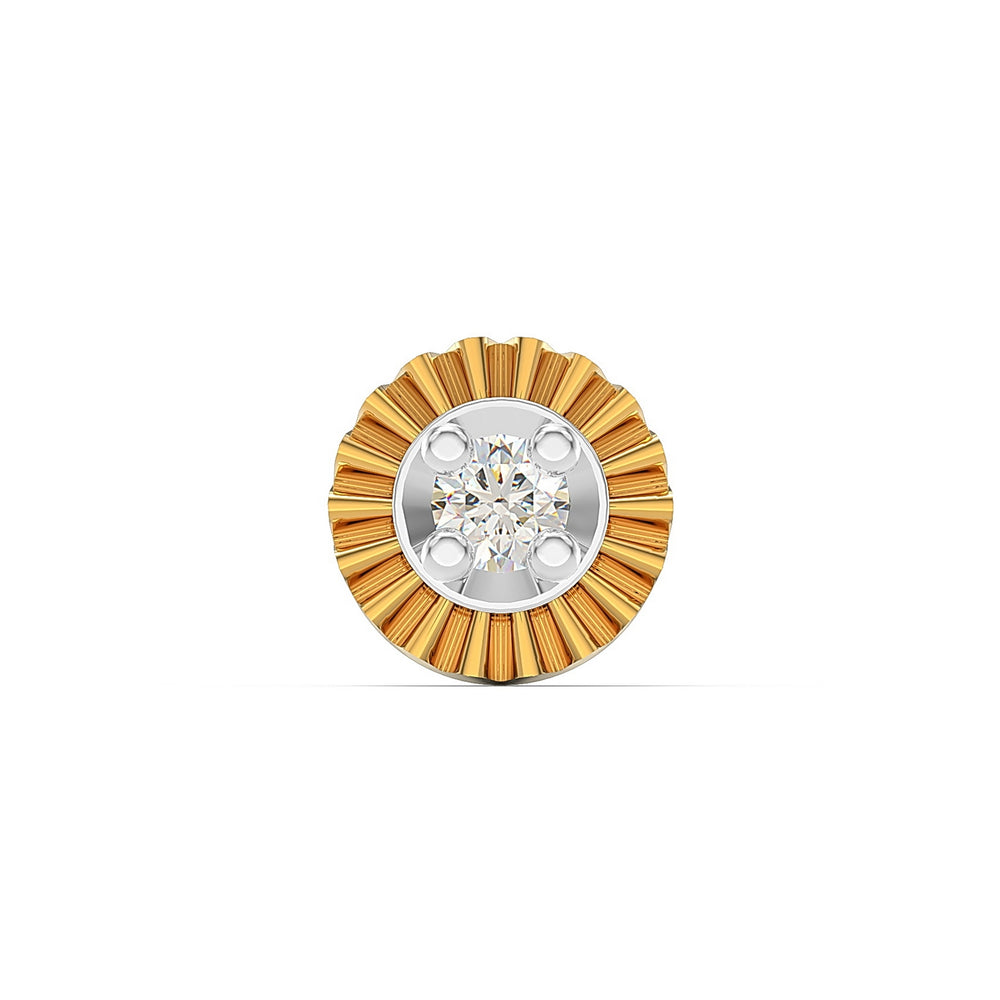 925 sterling silver gold plated Sparkling Nose Pin with cubic zirconia stone Front view#metal_gold-plated#stone-colour_cubic-zirconia