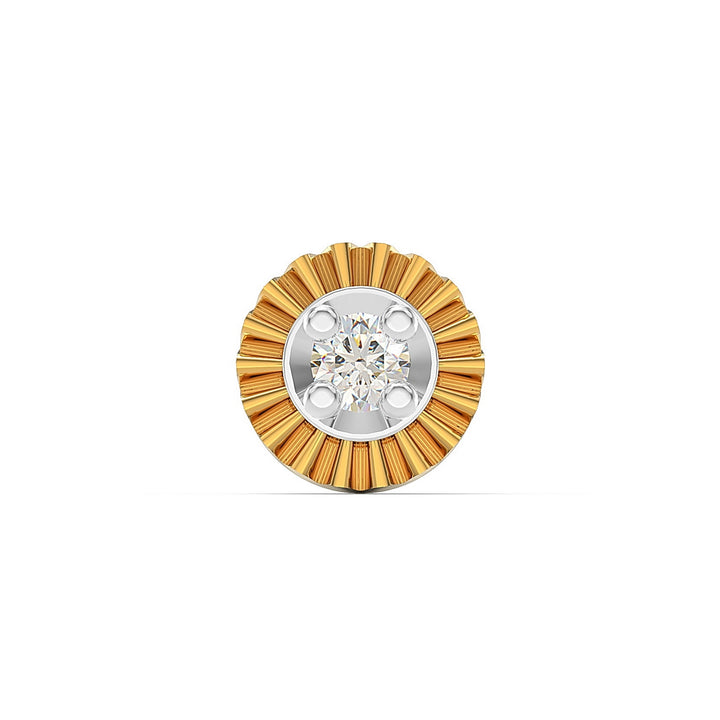 925 sterling silver gold plated Sparkling Nose Pin with cubic zirconia stone Front view#metal_gold-plated#stone-colour_cubic-zirconia