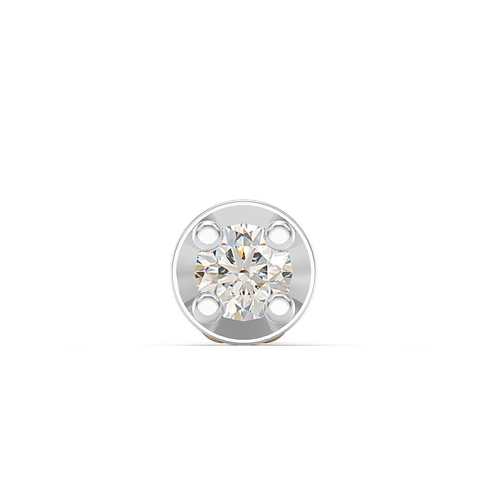 925 sterling silver gold plated Minimalist Nose Pin with cubic zirconia stone Front view#metal_gold-plated#stone-colour_cubic-zirconia