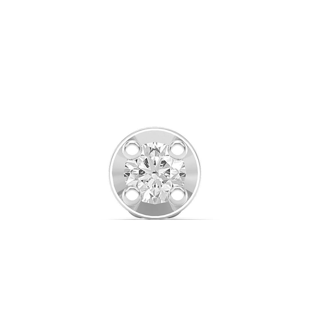 925 sterling silver Minimalist Nose Pin with cubic zirconia stone Front view#metal_sterling-silver#stone-colour_cubic-zirconia