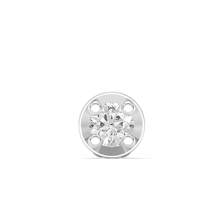 925 sterling silver Minimalist Nose Pin with cubic zirconia stone Front view#metal_sterling-silver#stone-colour_cubic-zirconia