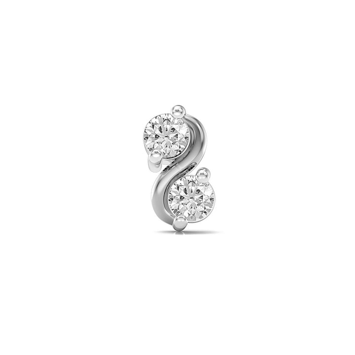 925 sterling silver Infinity Nose Pin with cubic zirconia stone Front view#metal_sterling-silver#stone-colour_cubic-zirconia