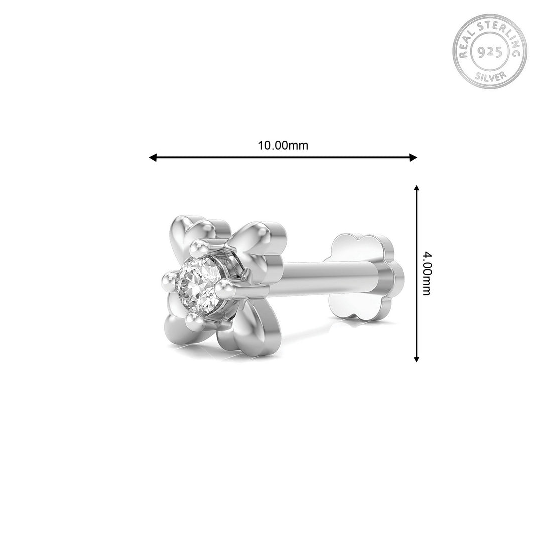 925 sterling silver Infinite Hearts Nose Pin with cubic zirconia stone Measurement#metal_sterling-silver#stone-colour_cubic-zirconia