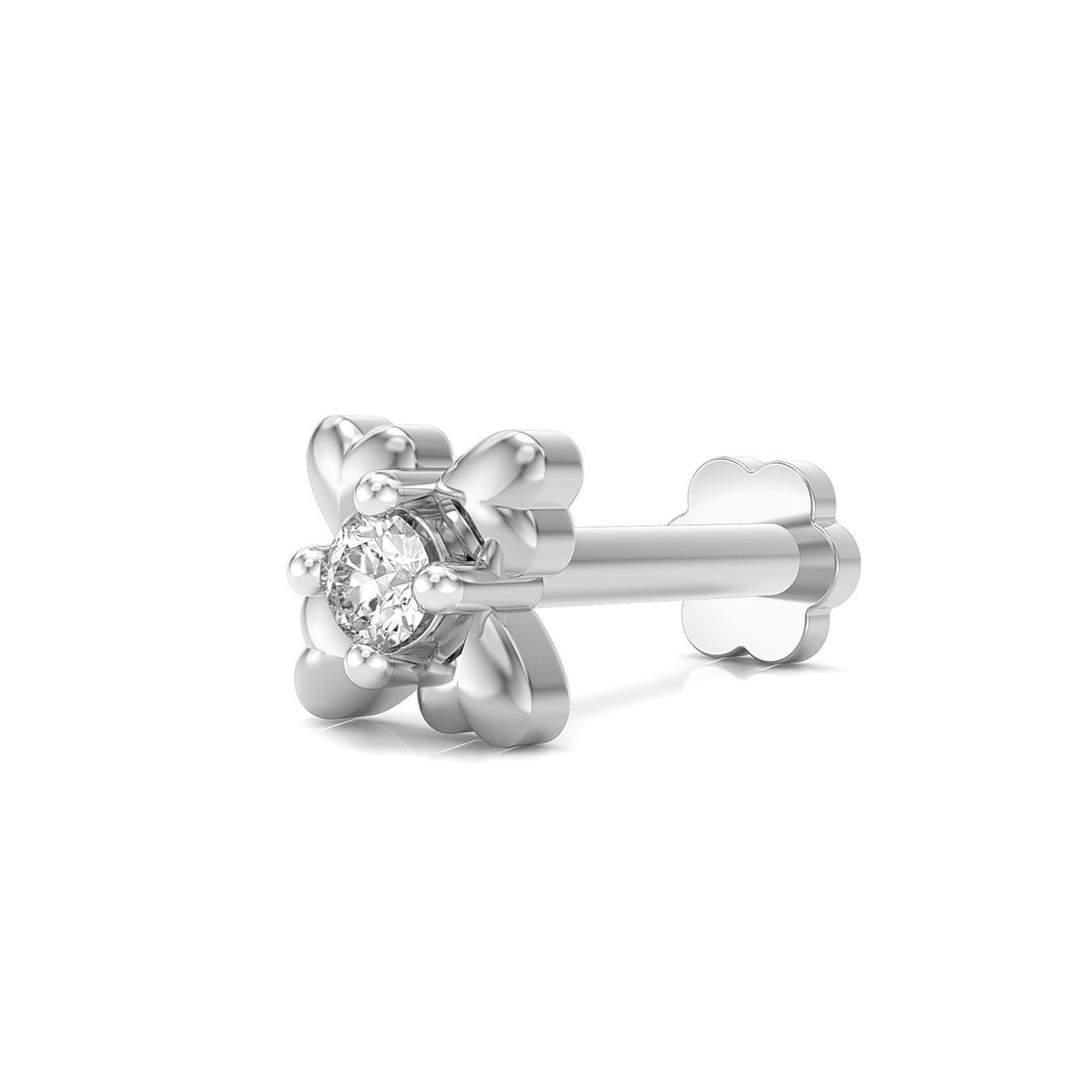 925 sterling silver Infinite Hearts Nose Pin with cubic zirconia stone Main view#metal_sterling-silver#stone-colour_cubic-zirconia