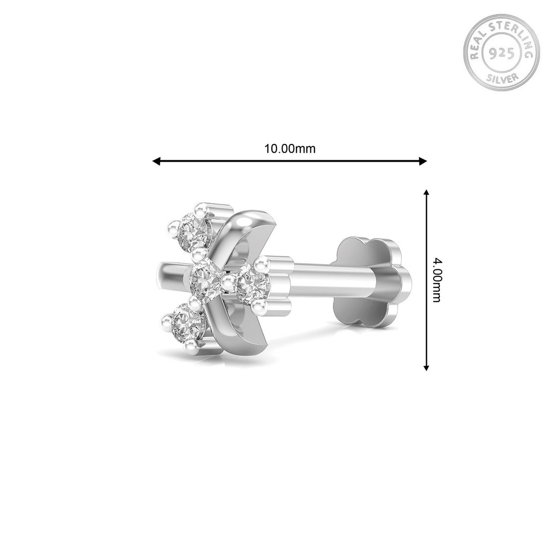 925 sterling silver Celestial Nose Pin with cubic zirconia stone Measurement#metal_sterling-silver#stone-colour_cubic-zirconia