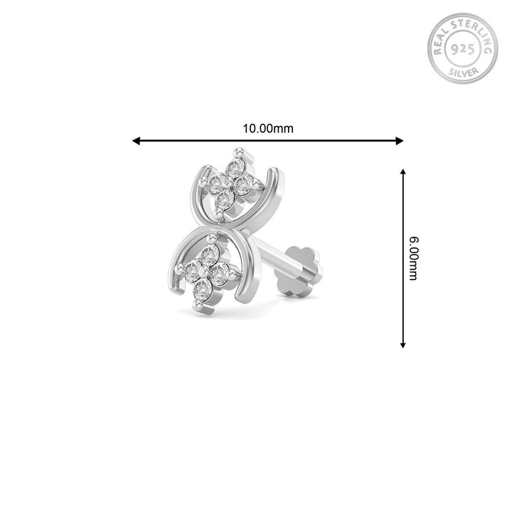 925 sterling silver Cosmic Nose Pin with cubic zirconia stone Measurement#metal_sterling-silver#stone-colour_cubic-zirconia