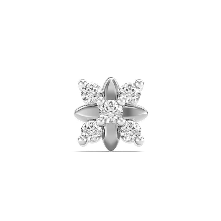 925 sterling silver Heavenly Nose Pin with cubic zirconia stone Front view#metal_sterling-silver#stone-colour_cubic-zirconia