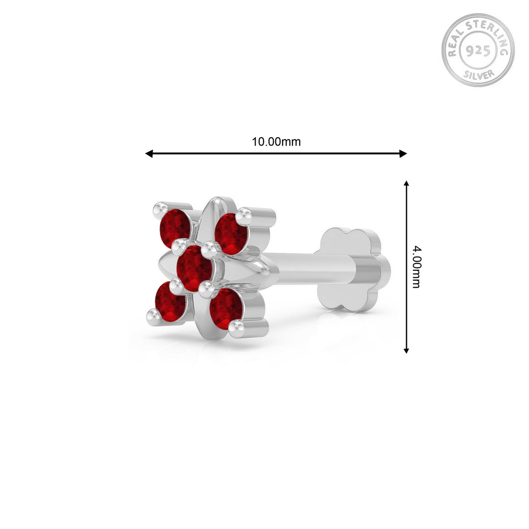 925 sterling silver Heavenly Nose Pin with ruby red stone Measurement#metal_sterling-silver#stone-colour_ruby-red