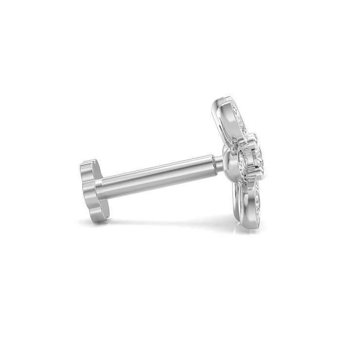 925 sterling silver Octave Nose Pin with cubic zirconia stone Side View#metal_sterling-silver#stone-colour_cubic-zirconia