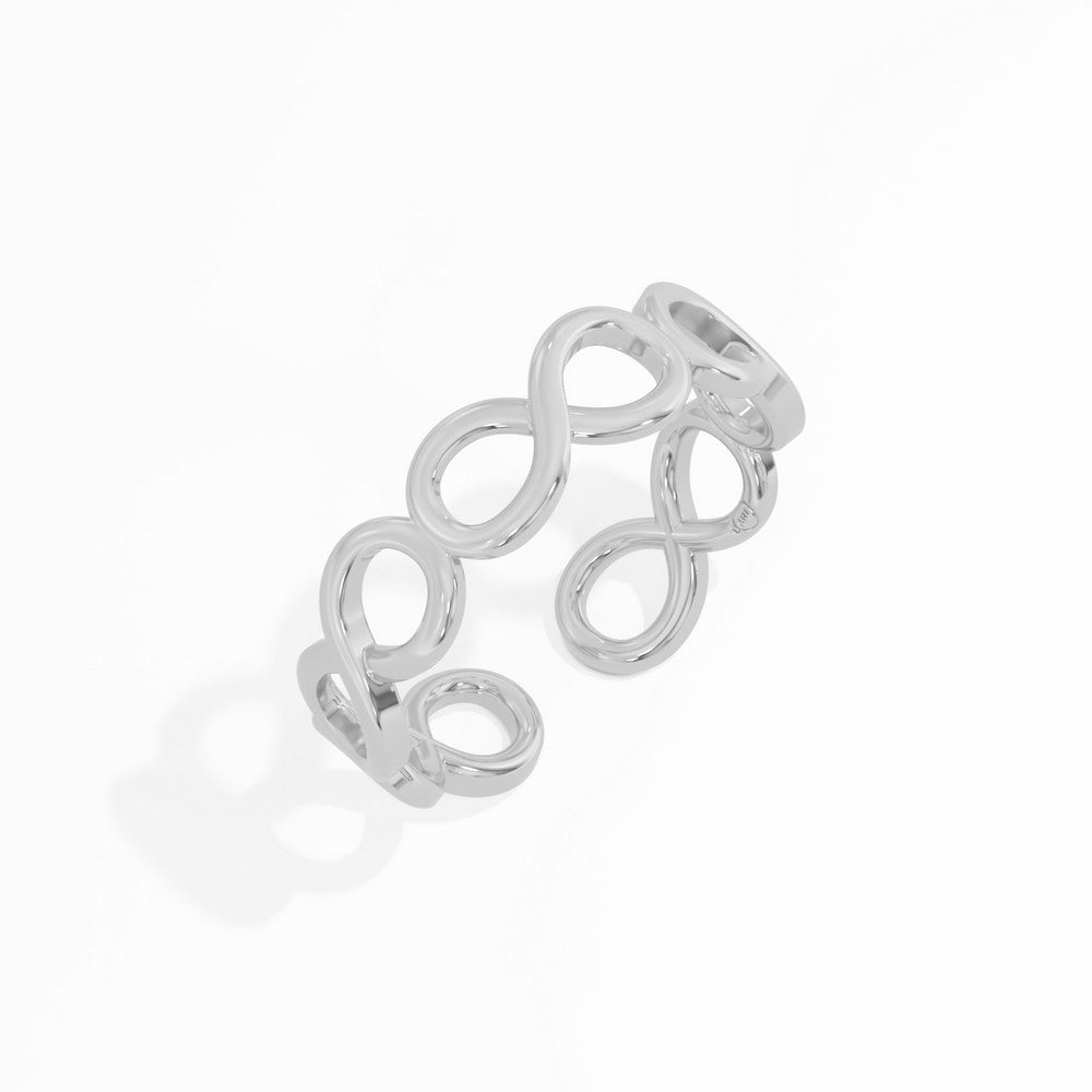 925 sterling silver Infinity Ring top view#metal_sterling-silver